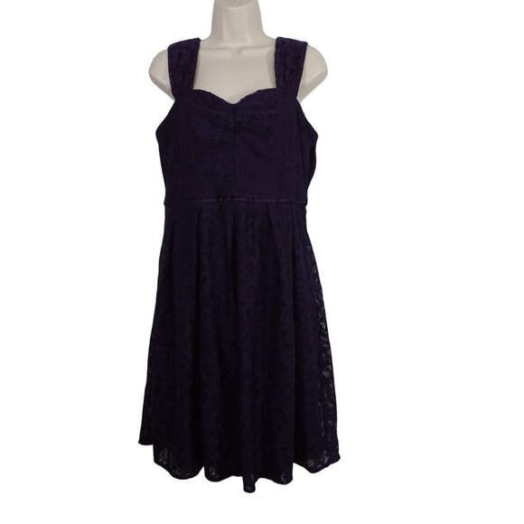 Dana Kay Dresses & Skirts - Dana Kay Purple Lace Sleeveless Dress Women Size 8 Sweetheart Neckline Zip Close